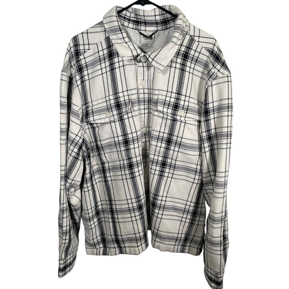 The North Face Valley Twill Utility Shacket Mens XXL Button Lined Plaid New NWT